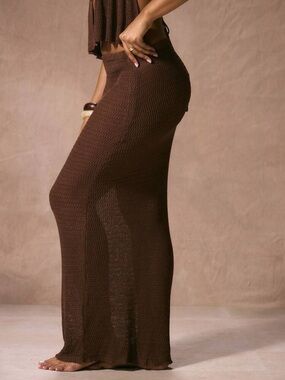 Handmade Crochet Knit Resort Beach Cover Up Maxi Skirt